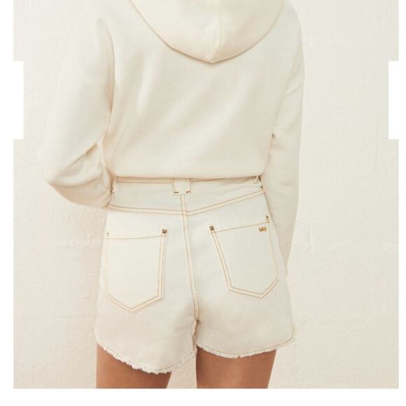 Ba&sh David Denim Shorts in Ecru size 2 - Picture 6 of 15